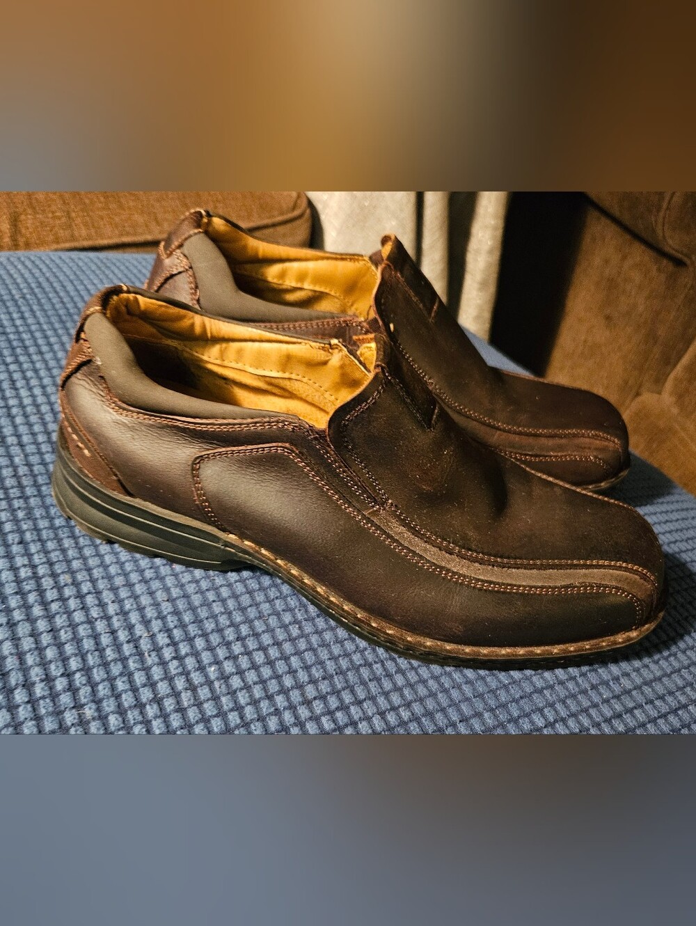 DOCKERS AGENT MENS SIZE 11 LEATHER SLIPON LOAFERS SHOES Brown